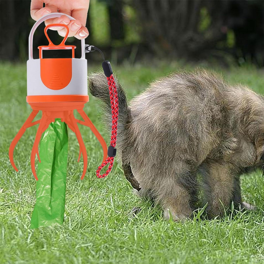 Hundekotpflücker mit Tasche, Welpen-Outdoor-Kotschaufel mit Beutelspender, No-Touch-Tonabnehmer, kei
