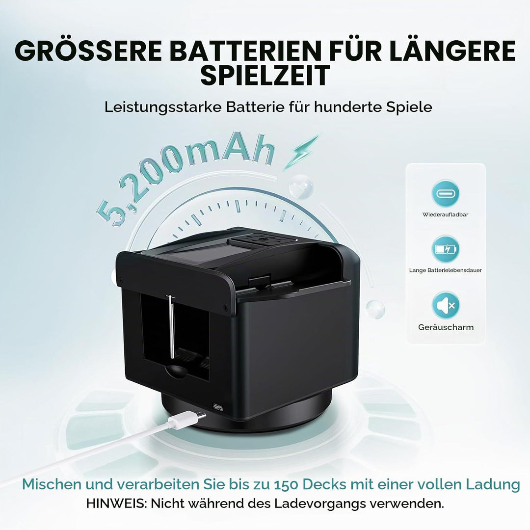 KPAW Kartenmischmaschine mit Austeilen,mit 8 Fernbedienungen | Automatischer Kartenmischer und Auste