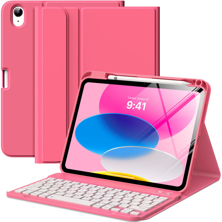 MoKo Tastatur Hülle für iPad 10th Generation 2022, iPad 10,9 Zoll, Multi-Winkel Magnetische Tablet H