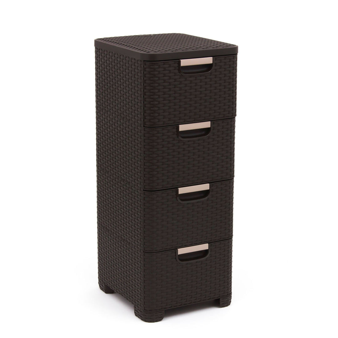 CURVER Regal mit 4 Schubladen STYLE Regal mit 4 Schubladen, Dunkelbraun, 33x38x79, Dunkelbraun