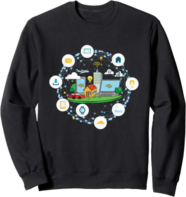 Internet Der Dinge IdD IoT Allesnetz Technologie IT Zukunft Sweatshirt