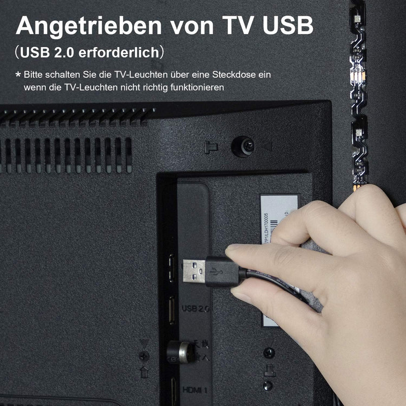 HAMLITE USB TV Hintergrundbeleuchtungs Kit für fernseher 60 65 Zoll, 4.5M USB LED Licht TV Monitor A