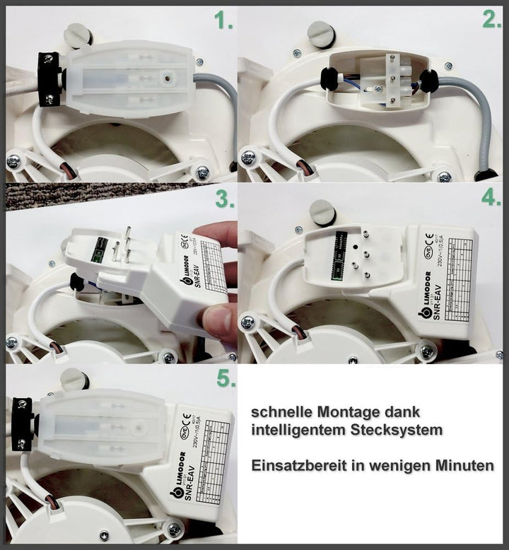 Timer-Modul SNR-EAV für Limodor F Typ D, einstellbare Einschalt- und Ausschaltverzögerung White