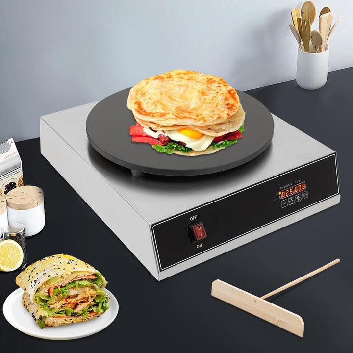 Electric Crepe Maker Elektrische Pfannkuchenmaschine mit Digitalanzeige