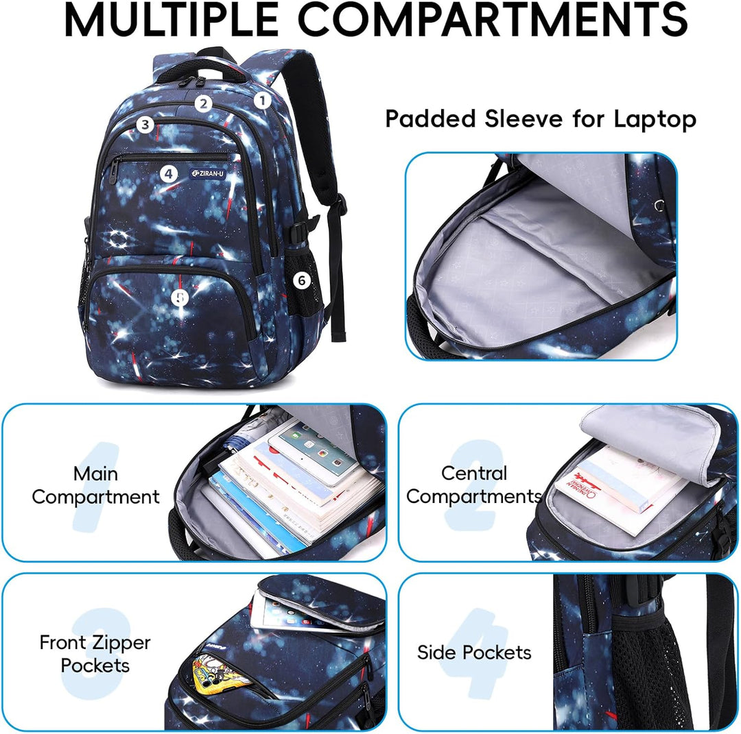 Amythe Schulrucksack Jungen Rucksack Teenager, Lässig Kinderrucksack Daypack Wasserdicht Gross Nylon