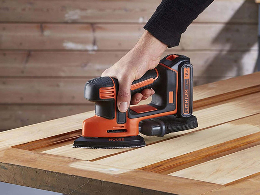 Black+Decker Akku-Dreieckschleifer Mouse ( 1.5 Ah, inklusive 400 mA Ladegerät, Fingerschleifer-Aufsa