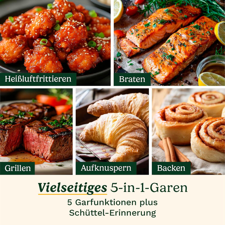 Cuisinart ClearView 3,8 L Heissluftfritteuse mit Glasbehälter | 5‑in‑1 Airfryer | Frittieren ohne Öl