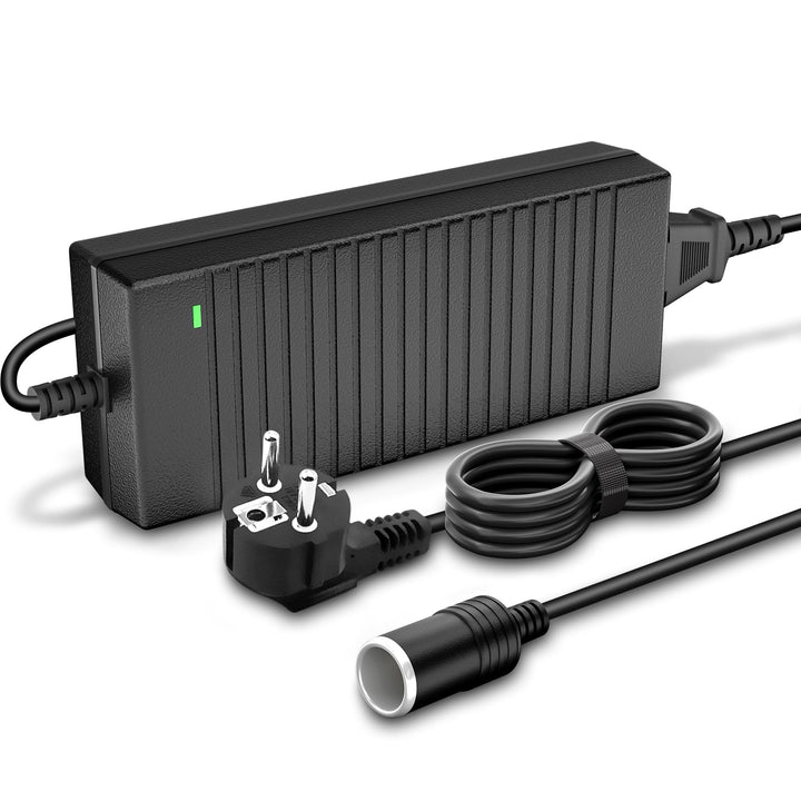 Spannungswandler 230V auf 12V, 120W/10A/2.65M KFZ Netzadapter mit Zigarettenzünder auf Steckdose, Ad