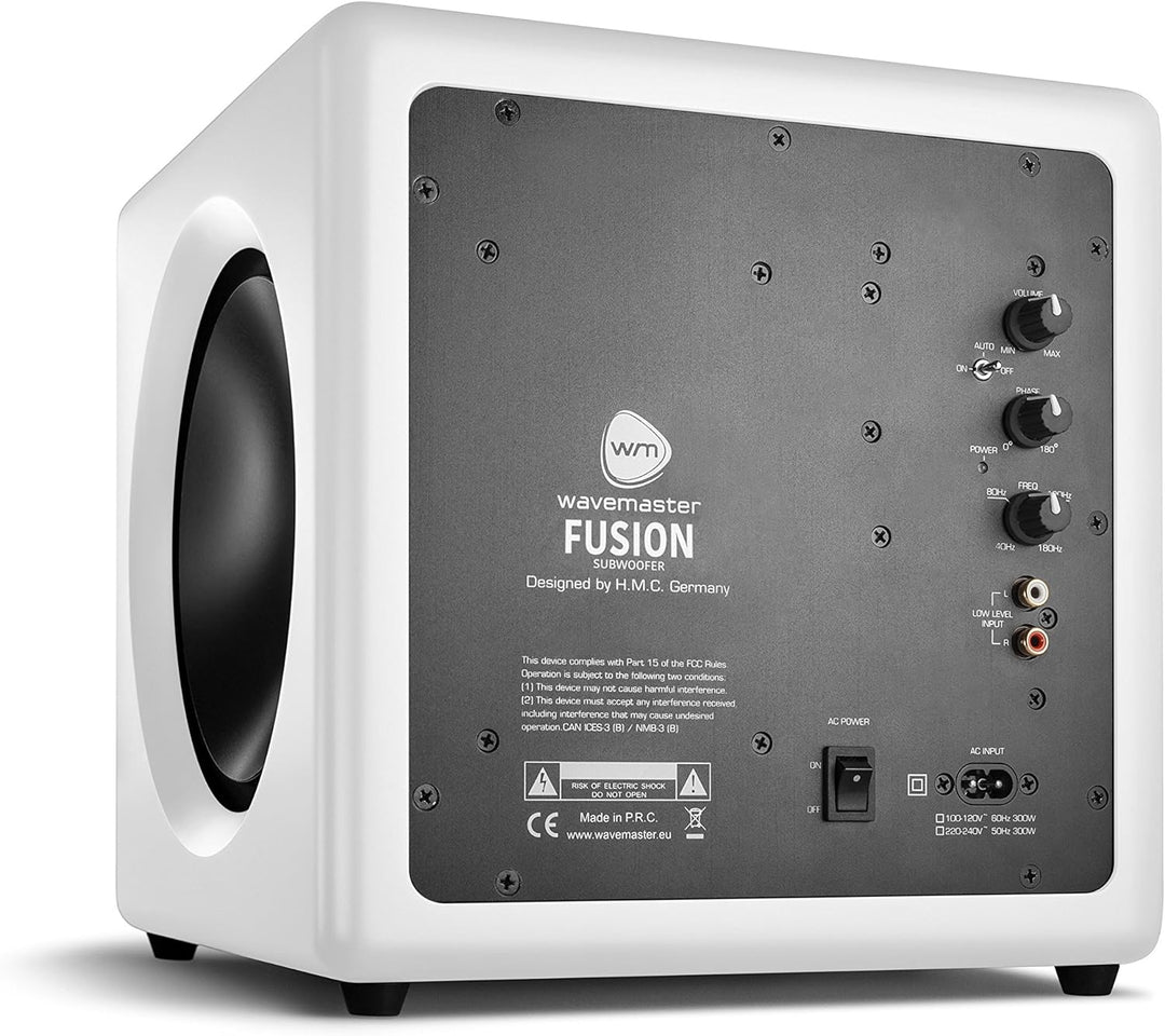 Wavemaster 66401 Fusion - Aktiver Subwoofer (125 Watt) mit eingebautem Class-D-Verstärker, universel
