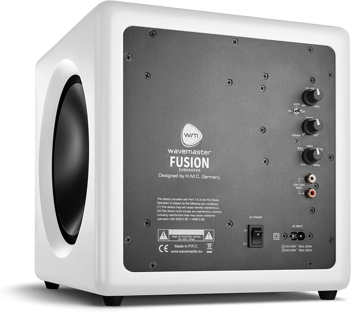 Wavemaster 66401 Fusion - Aktiver Subwoofer (125 Watt) mit eingebautem Class-D-Verstärker, universel