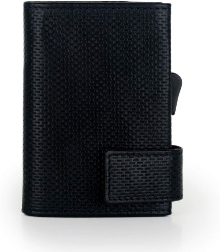 SecWal Kartenetui mit Münzfach Reissverschluss (Schwarz Osaka), Schwarz Osaka