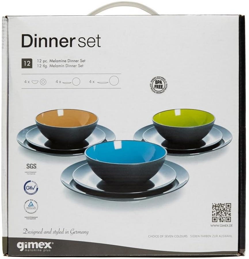 Gimex Geschirr-Set GreyLine 12-teilig brombeer
