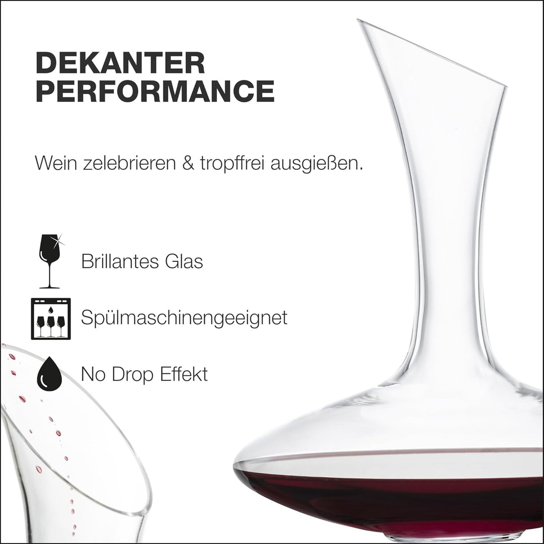 EISCH Dekanter Performance - handgefertigt – für Rotwein & Weisswein - hochwertiges Kristallglas - e