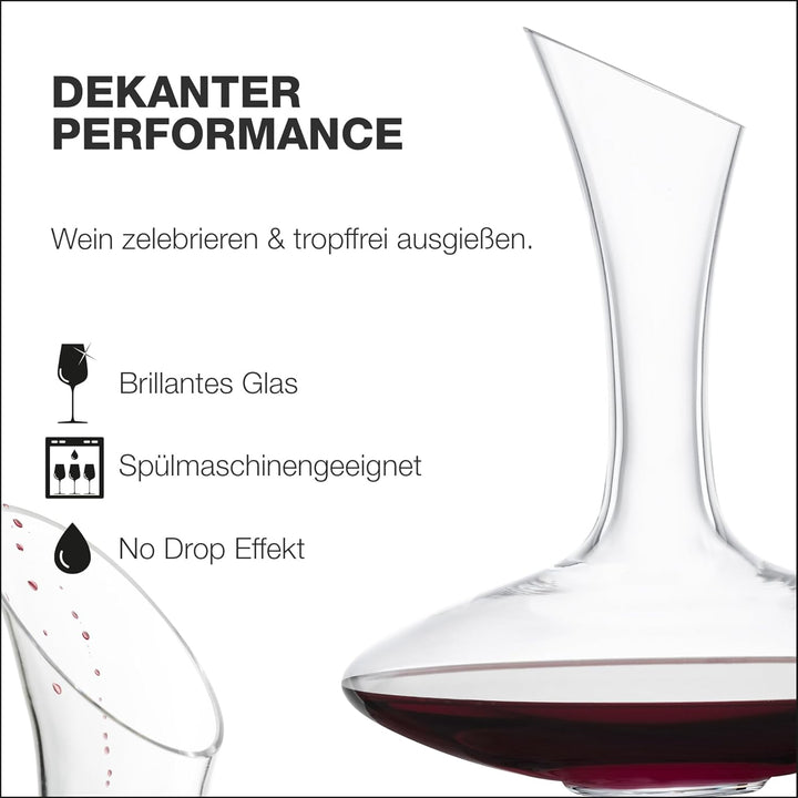 EISCH Dekanter Performance - handgefertigt – für Rotwein & Weisswein - hochwertiges Kristallglas - e