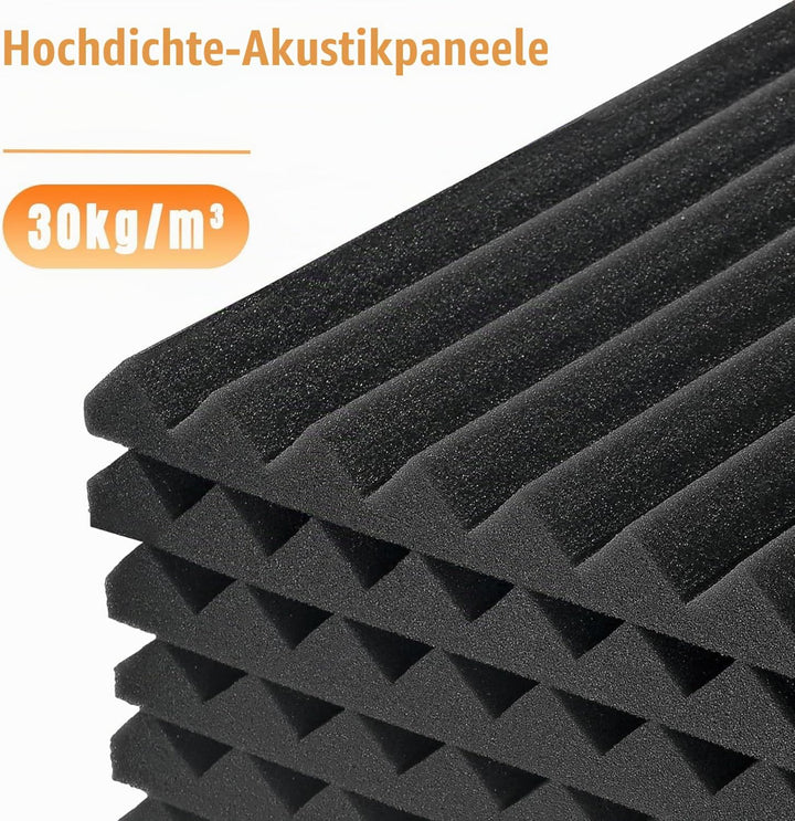 24 Stück Akustikschaumstoff, Akustikschaumstoff Platten Wand Schalldämmung Akustikpaneele Schallschu