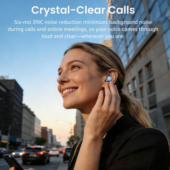 TOZO NC9 Bluetooth Kopfhörer In Ear mit Hybrid ANC (45dB), 6 Mikrofone ENC für Homeoffice & Pendeln,