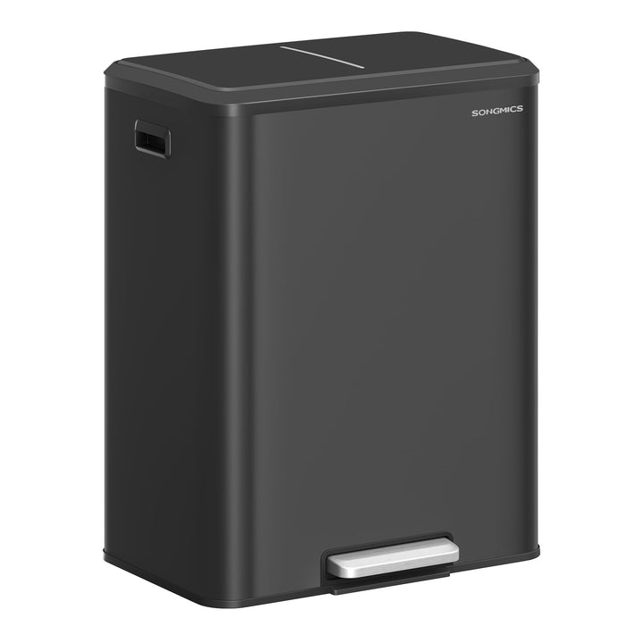 SONGMICS Mülleimer Küche, Mülltrennsystem 2 x 30 L, 2 Fächer für Recycling und Restmüll, Abfalleimer