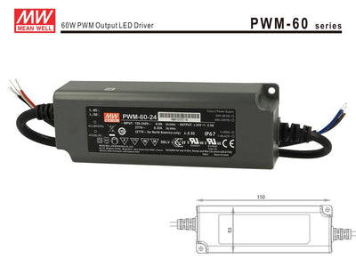 Meanwell PWM IP67 3-in-1 Dimming-Netzteil 0-10V 10V PWM Resistance (PWM-60-24), PWM-60-24