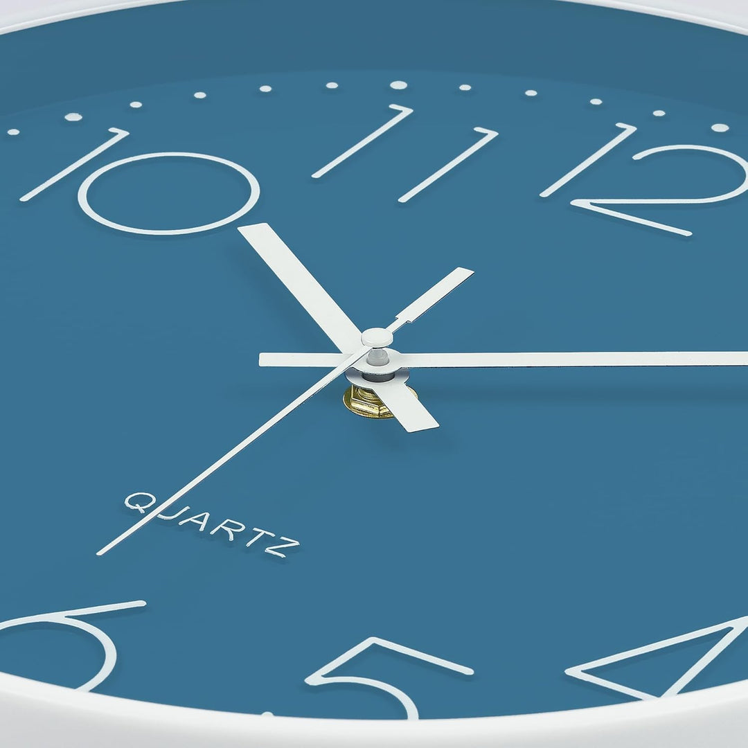 Lafocuse 3D Ziffern Lautlos Wanduhr Cerulean Blau, 30cm Modern Leicht Ablesbar Küchenuhr, Ohne Tickg