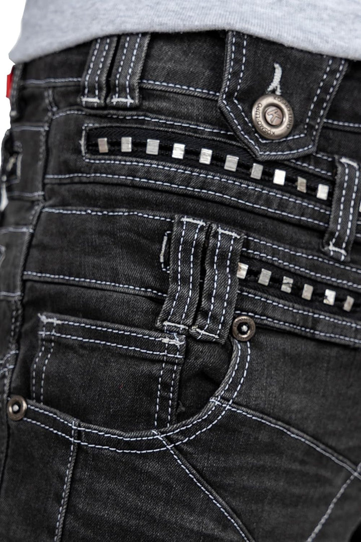 Kosmo Lupo Herren Jeans Extravagant Besondere Designs 29W / 32L Grau - 01, 29W / 32L Grau - 01