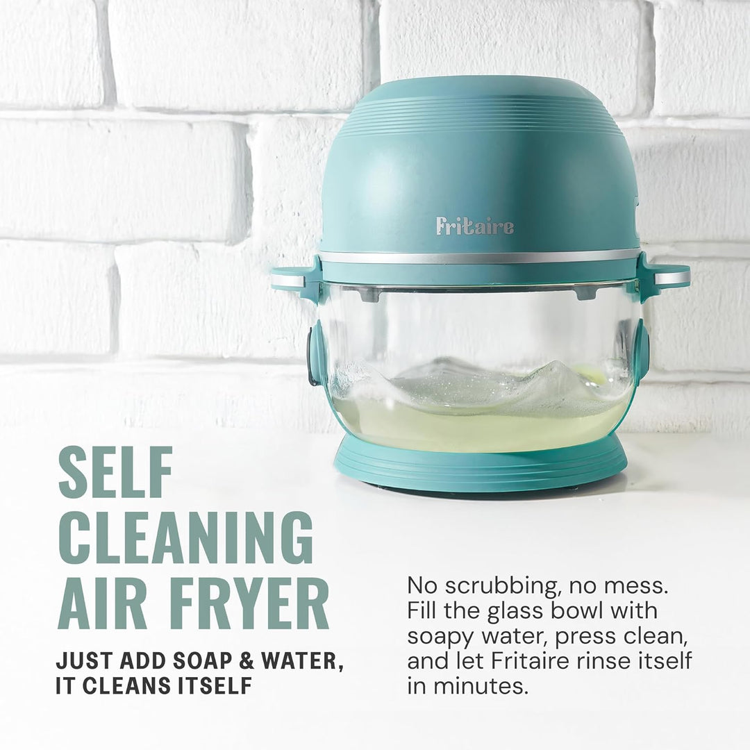 Fritaire ungiftig Air Fryer - 4,8 L Glasschale mit 360º Sieb, selbstreinigend, 200ºC Vortex für glei