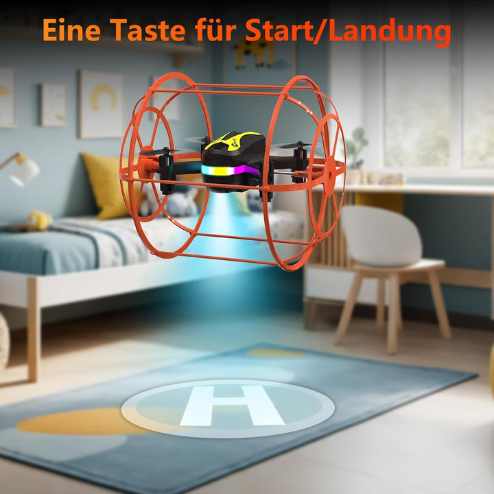 M17 Mini RC Quadrocopter Drohne mit Schutzschild Land Air Dual Modus Ein Knopf Start Landung 3D Flip