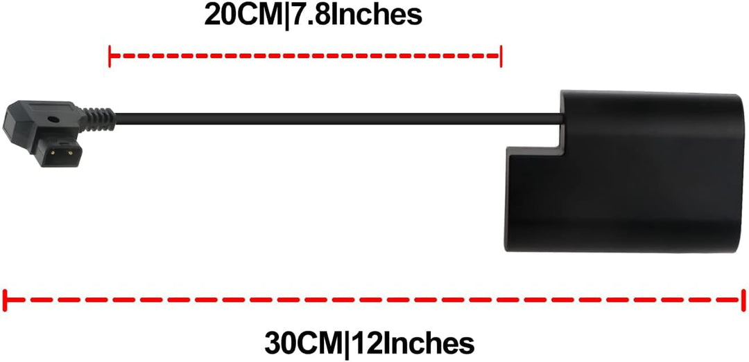 Alvin's Cables E6 Dummy Akku auf D-Tap Stromkabel für Canon-R5C Kamera 30 cm / 12 Zoll 30CM, 30CM
