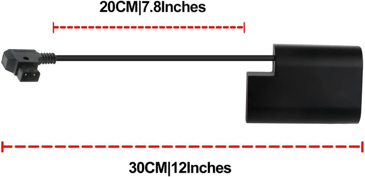 Alvin's Cables E6 Dummy Akku auf D-Tap Stromkabel für Canon-R5C Kamera 30 cm / 12 Zoll 30CM, 30CM