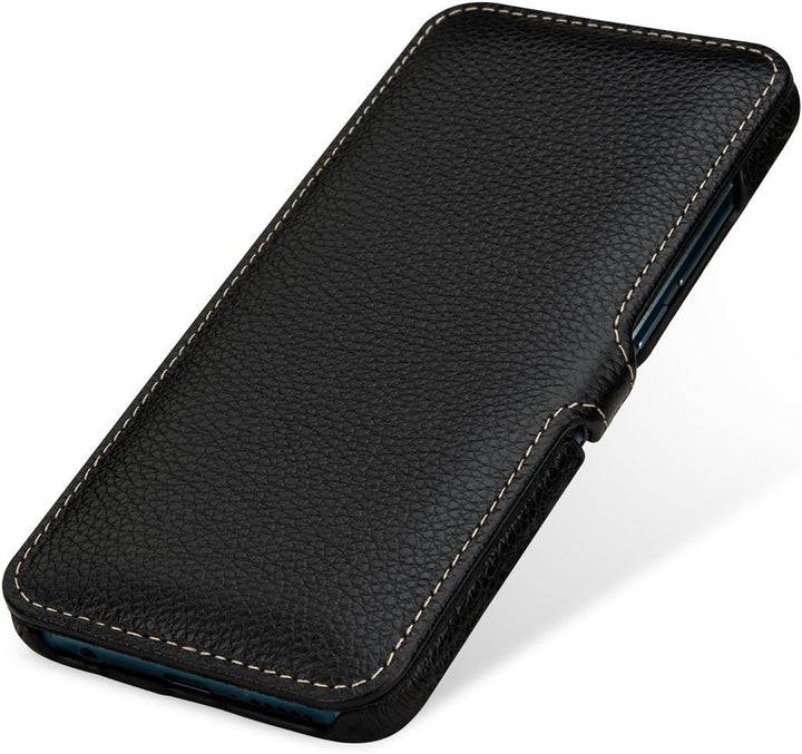 STILGUT Book Type Lederhülle kompatibel mit Huawei Honor 10. Seitlich klappbares Flip-Case aus Echtl