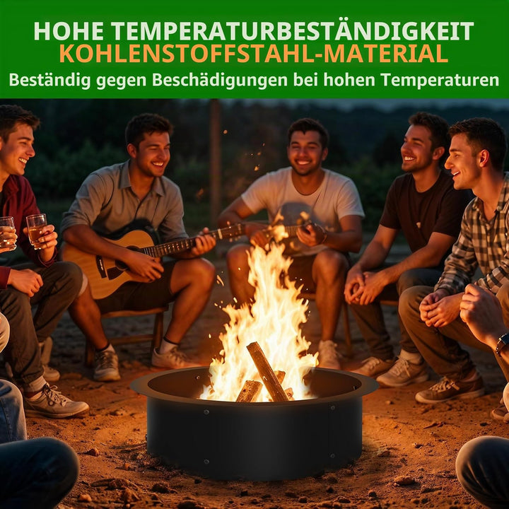 LIANTRAL Feuerstellenring, Kreisförmig Feuerschalenringeinsatz für Holzverbrennung im Freien, 84 cm