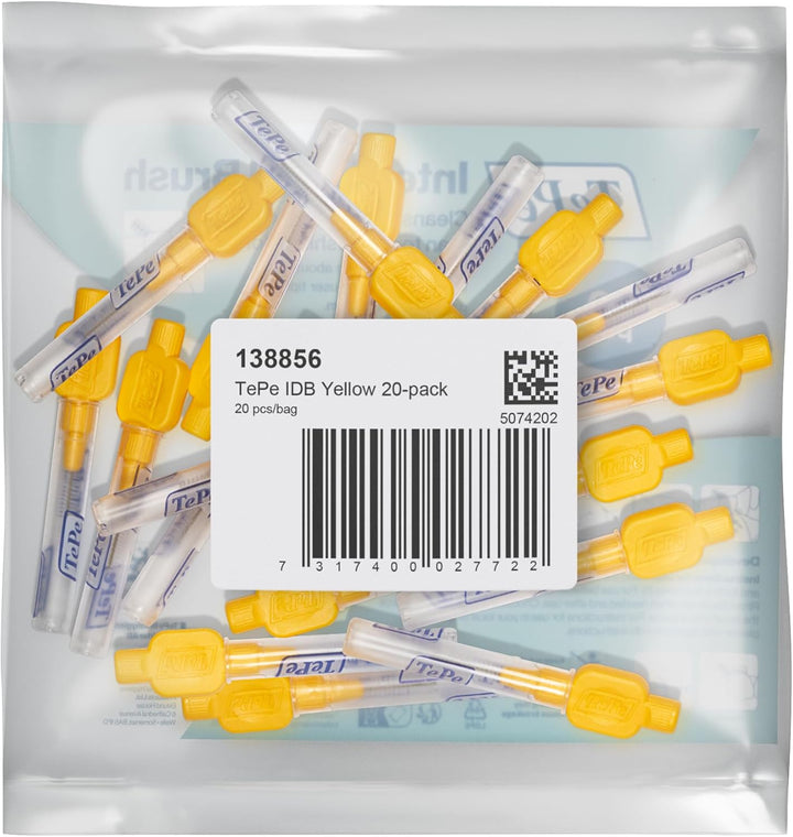 TePe Interdentalbürste, Original, Gelb, 0,7 mm/ISO 4, 20 Stk., Plaque-Entfernung, effiziente Reinigu