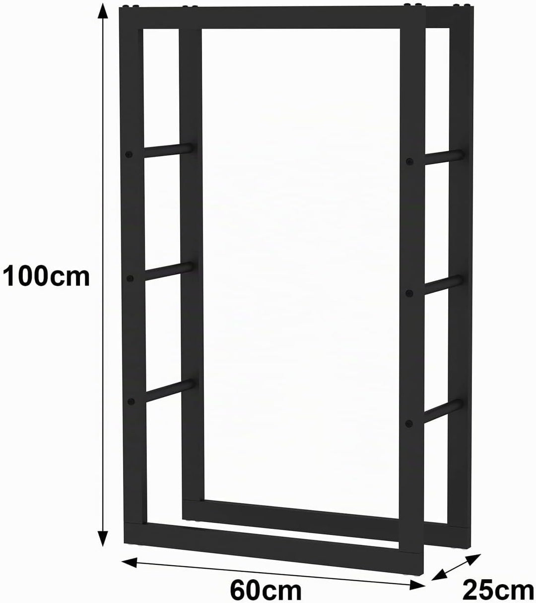 Kaminholzregal aussen und innen, bis 150 kg Traglast, 100 x 25 x 60 cm, Brennholzständer aus pulverb