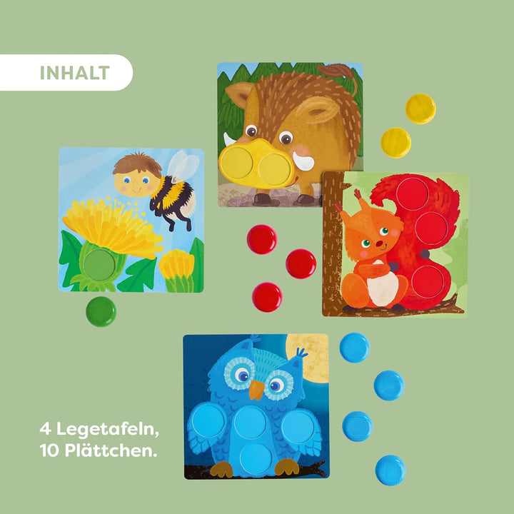 HABA Zuordnungsspiel Waldtiere – Montessori Lernspiel ab 18 Monaten, Holzspielzeug aus Buchenholz zu