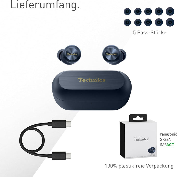 Technics EAH-AZ100E-A Kabellose Kopfhörer mit Geräuschunterdrückung, Bequeme In-Ear-Kopfhörer, Multi