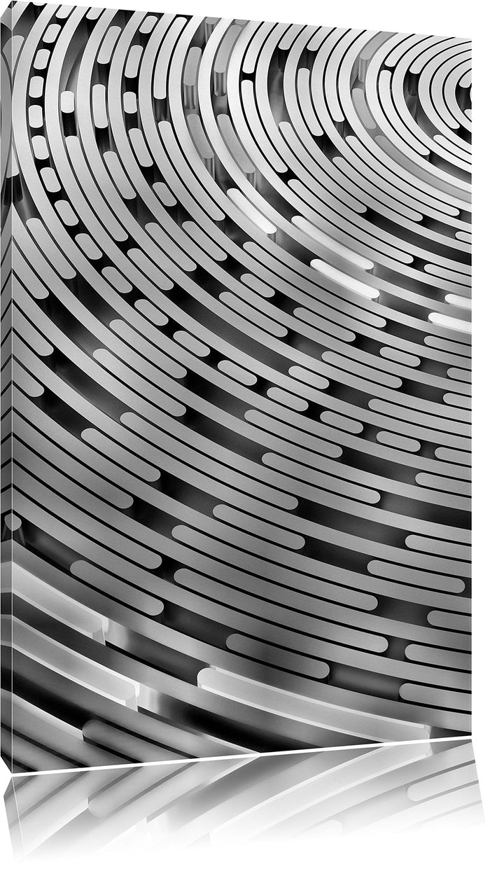 Pixxprint Monocrome, Abstrakte Schallplatte, Love Music, Format: 100x70 auf Leinwand, 100x70