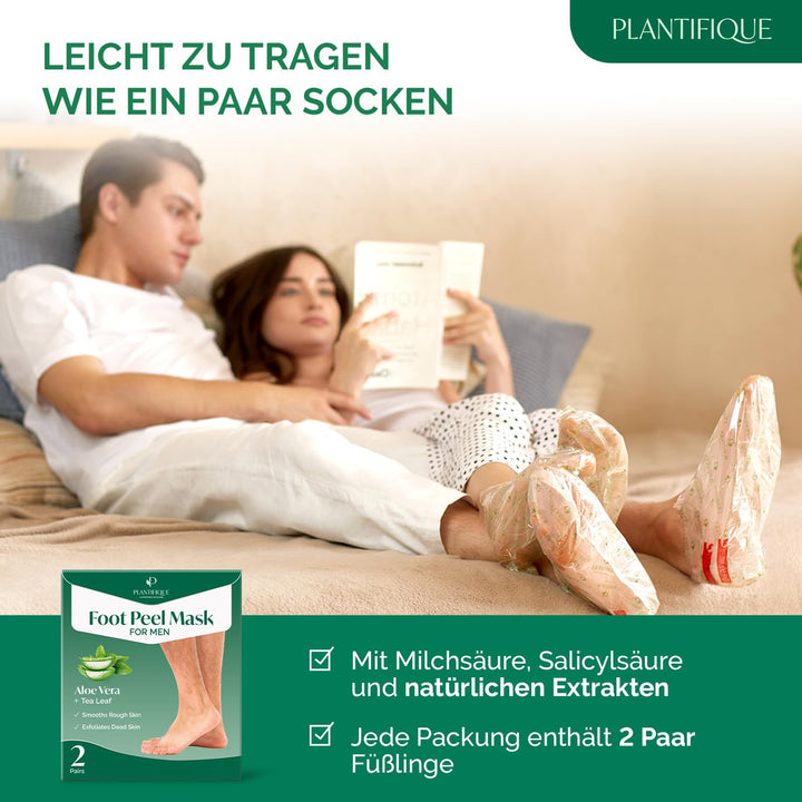 Plantifique Fussmaske - 2 Paar Hornhaut Socken für Männer - Fussmaske Hornhautentferner Socken - Hor