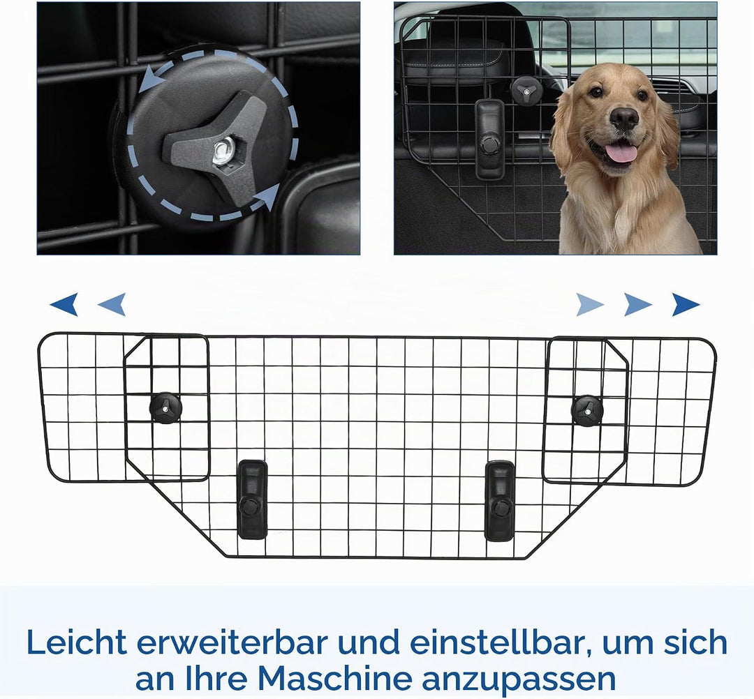 PawHut Hundegitter Auto Universal Autoschutzgitter für Hunde mit Stufenlos Verstellbare Breite, Tren