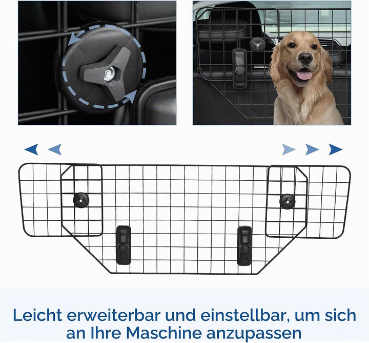 PawHut Hundegitter Auto Universal Autoschutzgitter für Hunde mit Stufenlos Verstellbare Breite, Tren