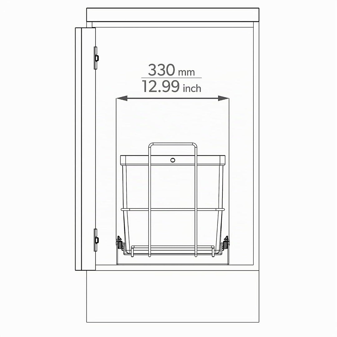 LM 79/2 Einbau Mülleimer ausziehbar mit 2x16L Abfalleimer Korbauszug anthrazitfarben 33,2x48x35,5 cm