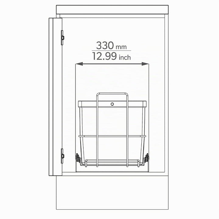 LM 79/2 Einbau Mülleimer ausziehbar mit 2x16L Abfalleimer Korbauszug anthrazitfarben 33,2x48x35,5 cm