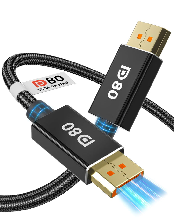 80Gbps DisplayPort Kabel 2.1 1M [VESA-Zertifiziert], 16K DP80 [16K@60Hz, 8K@240Hz, 4K@540Hz] DP 2.1