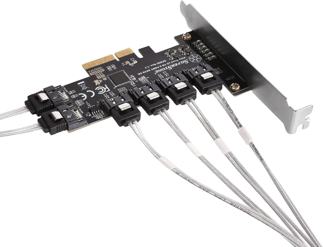 SilverStone Technology ECS06, 6-Port-SATA-Gen3- (6 Gbps) Non-RAID-PCI-Express-Gen3-x2-Karte, SST-ECS