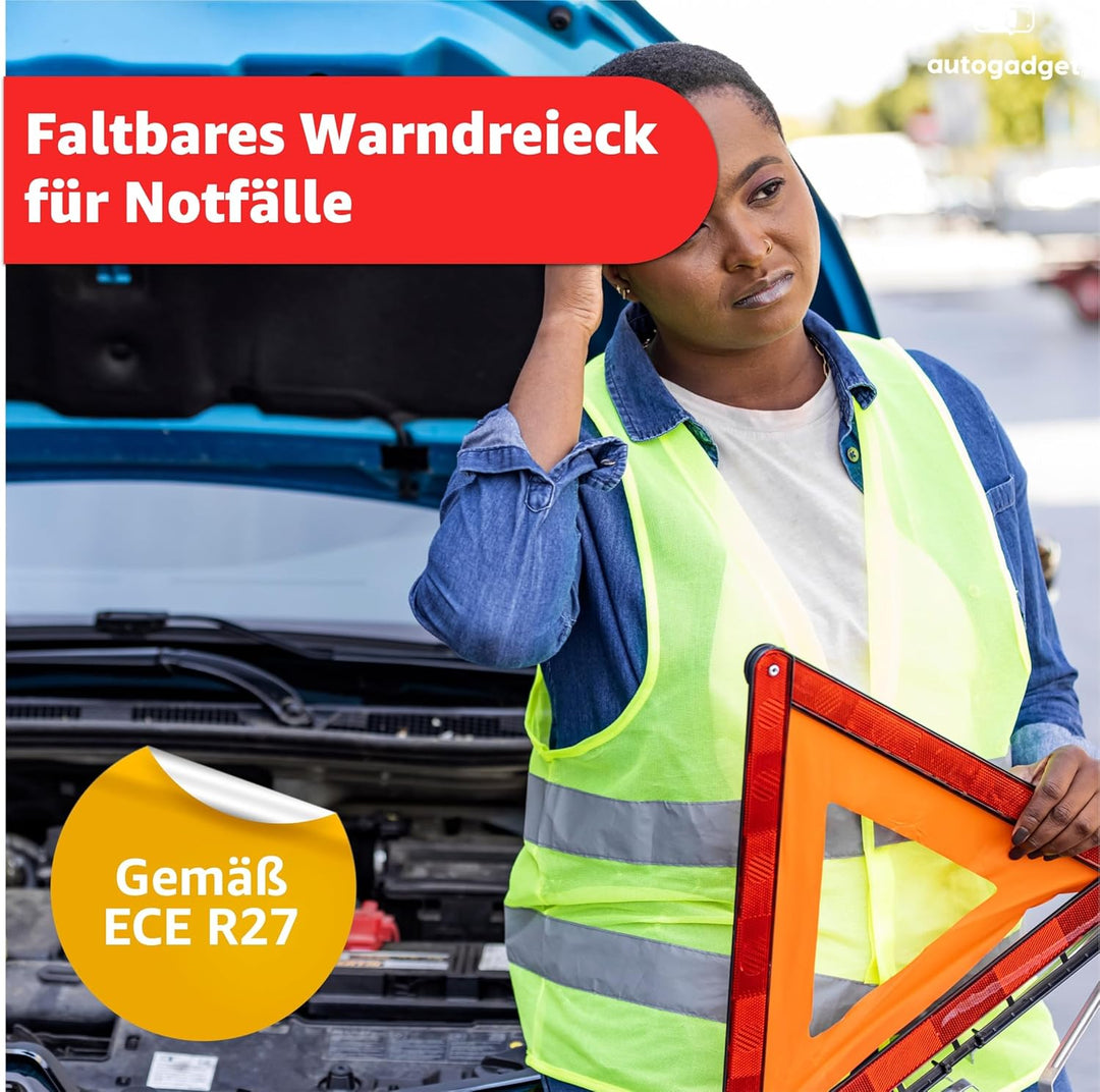TK Gruppe Timo Klingler 3X KFZ Warndreieck Notfalldreieck rot, Dreieck Autozubehör Pannendreieck Aut
