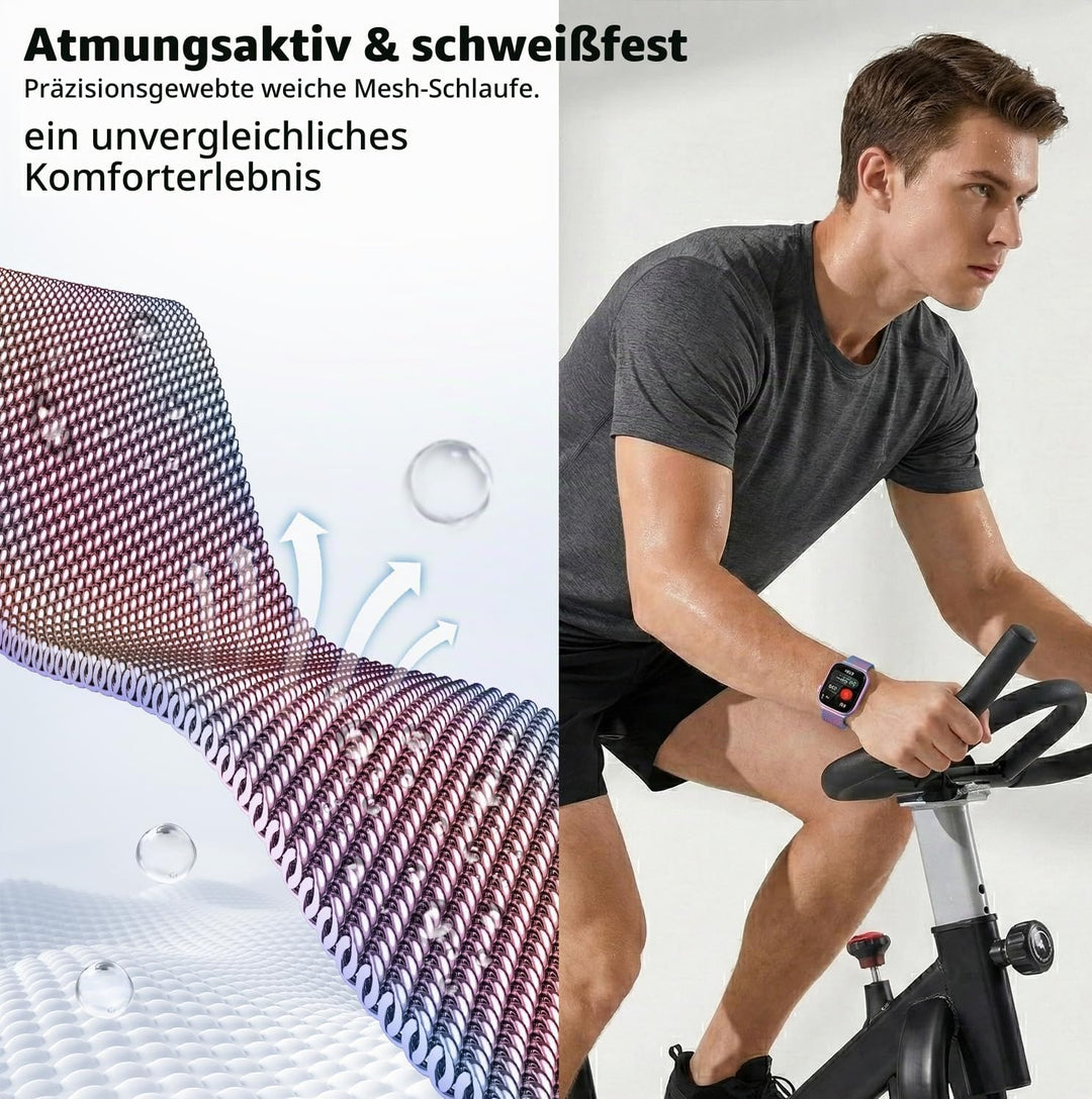 Higgs Ersatzarmband Kompatibel mit Apple Watch Armband 46mm 45mm 44mm 42mm 41 mm 40mm 38mm 49mm, Mag