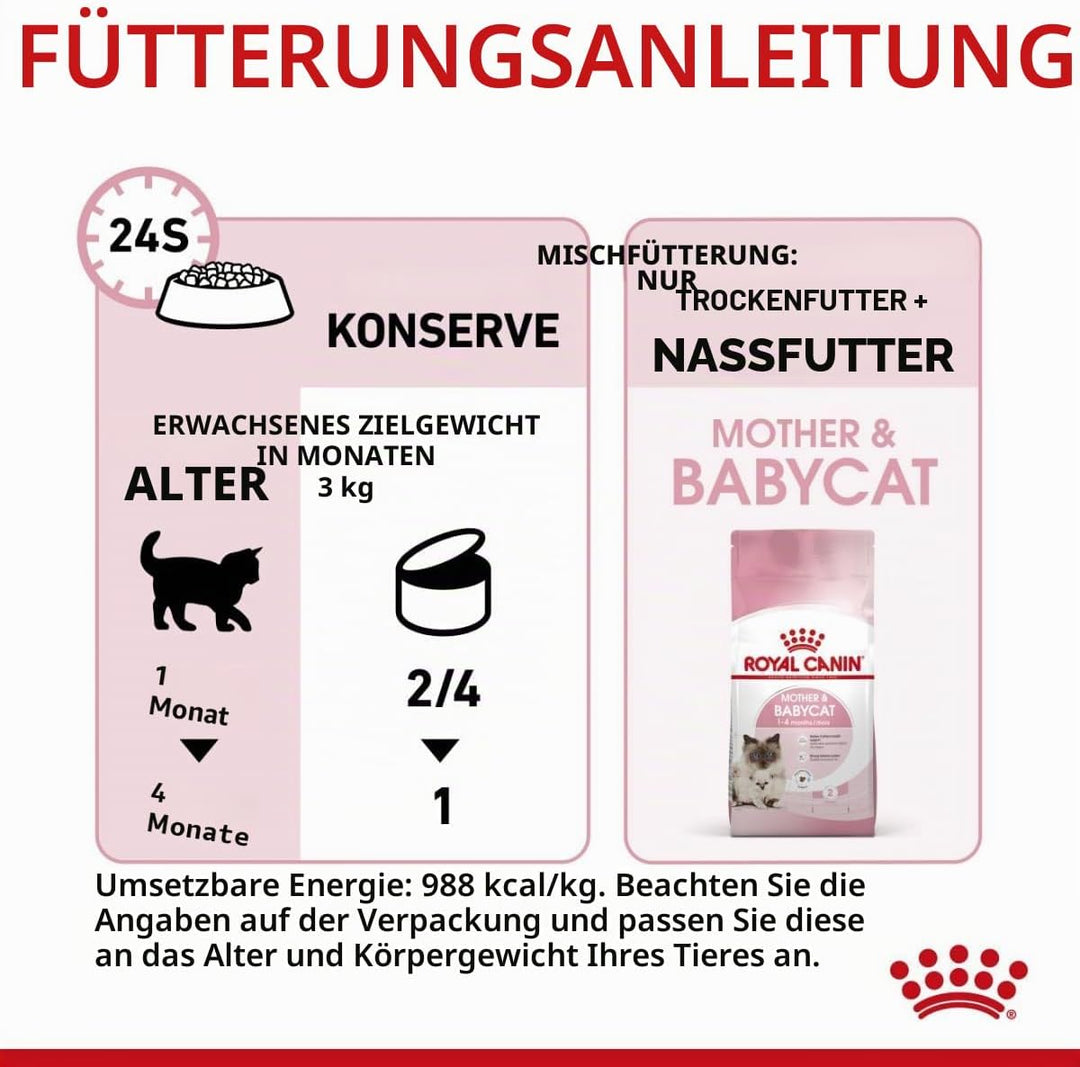 Royal Canin Mother & Babycat Mousse | 12 x 195 g | Alleinfuttermittel für Katzen | Speziell für die