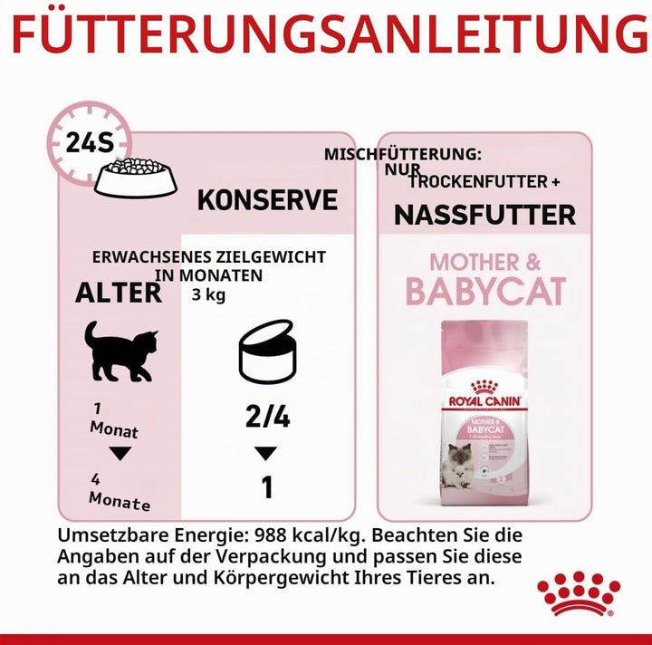 Royal Canin Mother & Babycat Mousse | 12 x 195 g | Alleinfuttermittel für Katzen | Speziell für die
