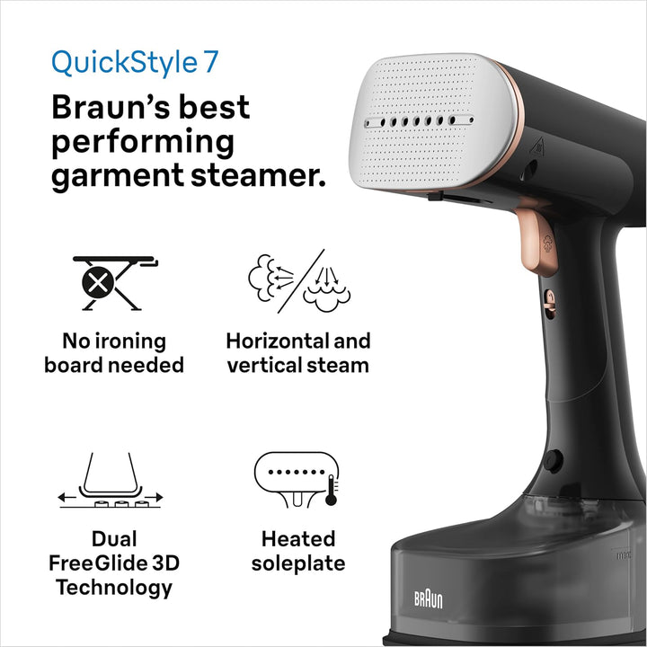 Braun QuickStyle 7 GS7077BK Dampfglätter, Dual FreeGlide 3D Technologie, FastSteam Technologie, Stea