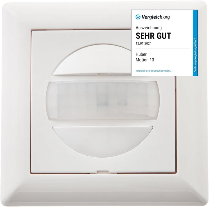HUBER Motion 13 PIR Bewegungsmelder 170° für Innen I Unterputz Bewegungsmelder - Motion Sensor mit T