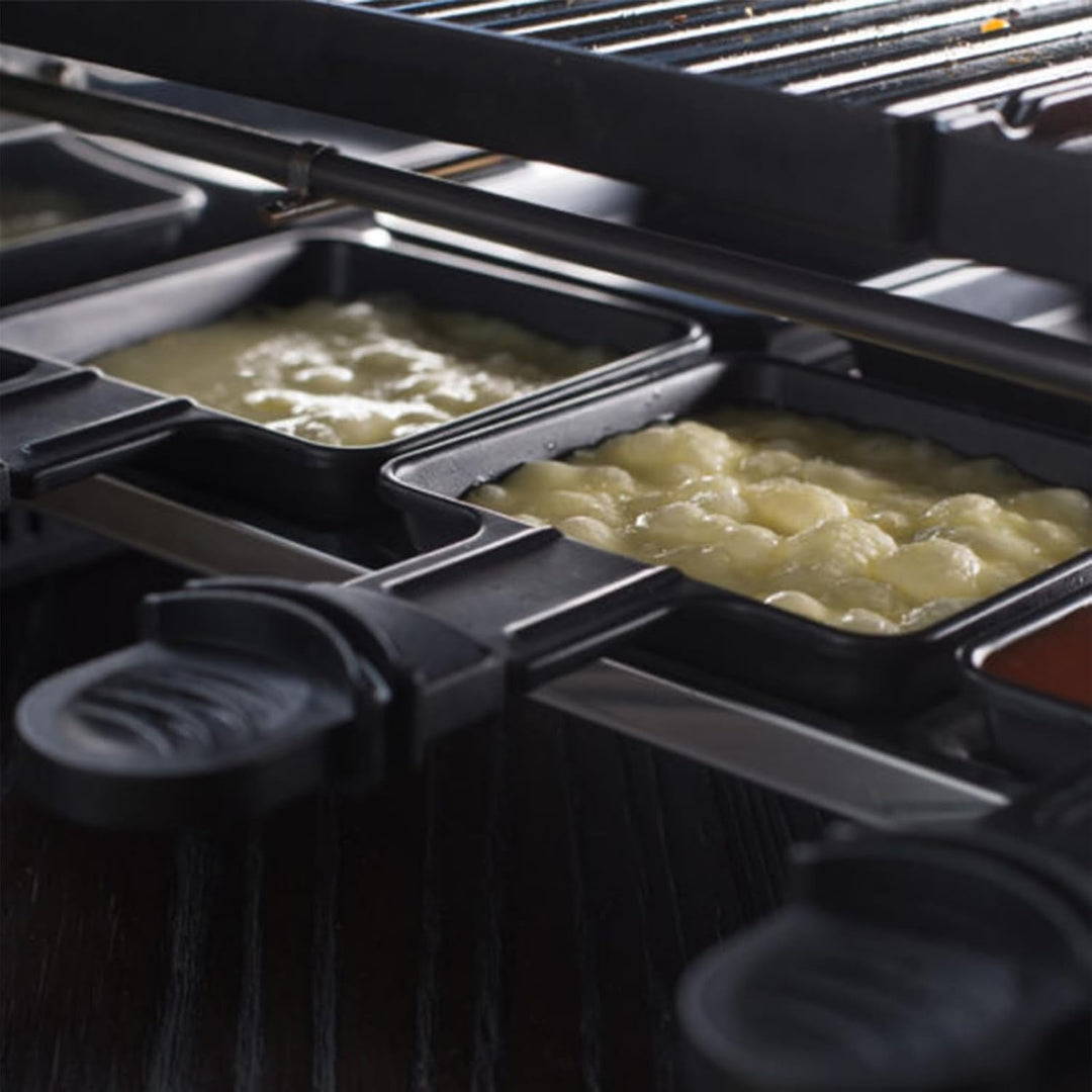 RoDzj Raclette Pfännchen 8 Stück, Raclette Pfännchen Ersatz mit Antihaftbeschichtet Und 8 Schaber Pa
