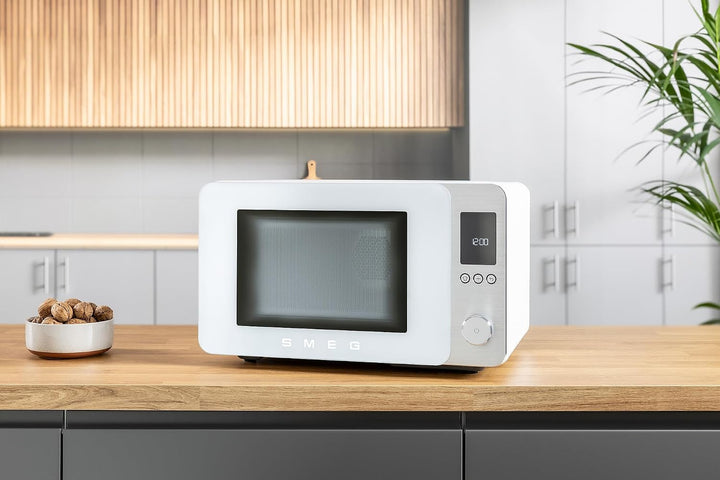 Smeg, Kombi-Mikrowelle, MOC02WHMEU, 9 Funktionen und 3 Kombinationen, 25 automatische Programme, Inv